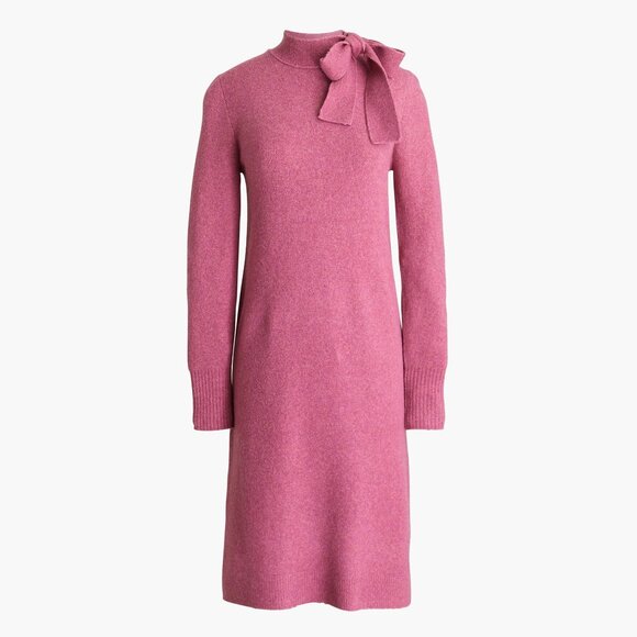 J. Crew Bow-neck Berry Sweater-Dress in Extra-Soft Yarn/NWT/XL - Picture 4 of 16